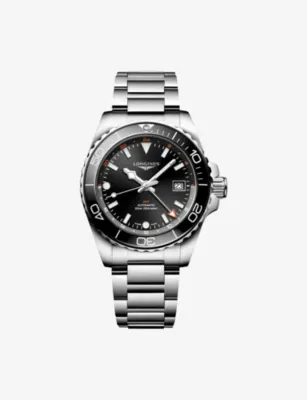 LONGINES L3.790.4.56.6 HydroConquest GMT Stainless-Steel Automatic Watch in STAINLESS STEEL – Jewellery & Watches | Mens luxury watches