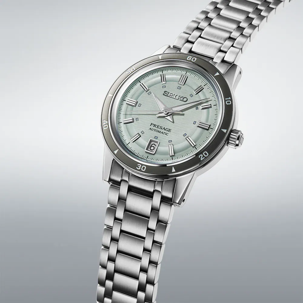 Seiko Presage Presage Style 60s 39.5mm Mens Watch Ice Green detail 2