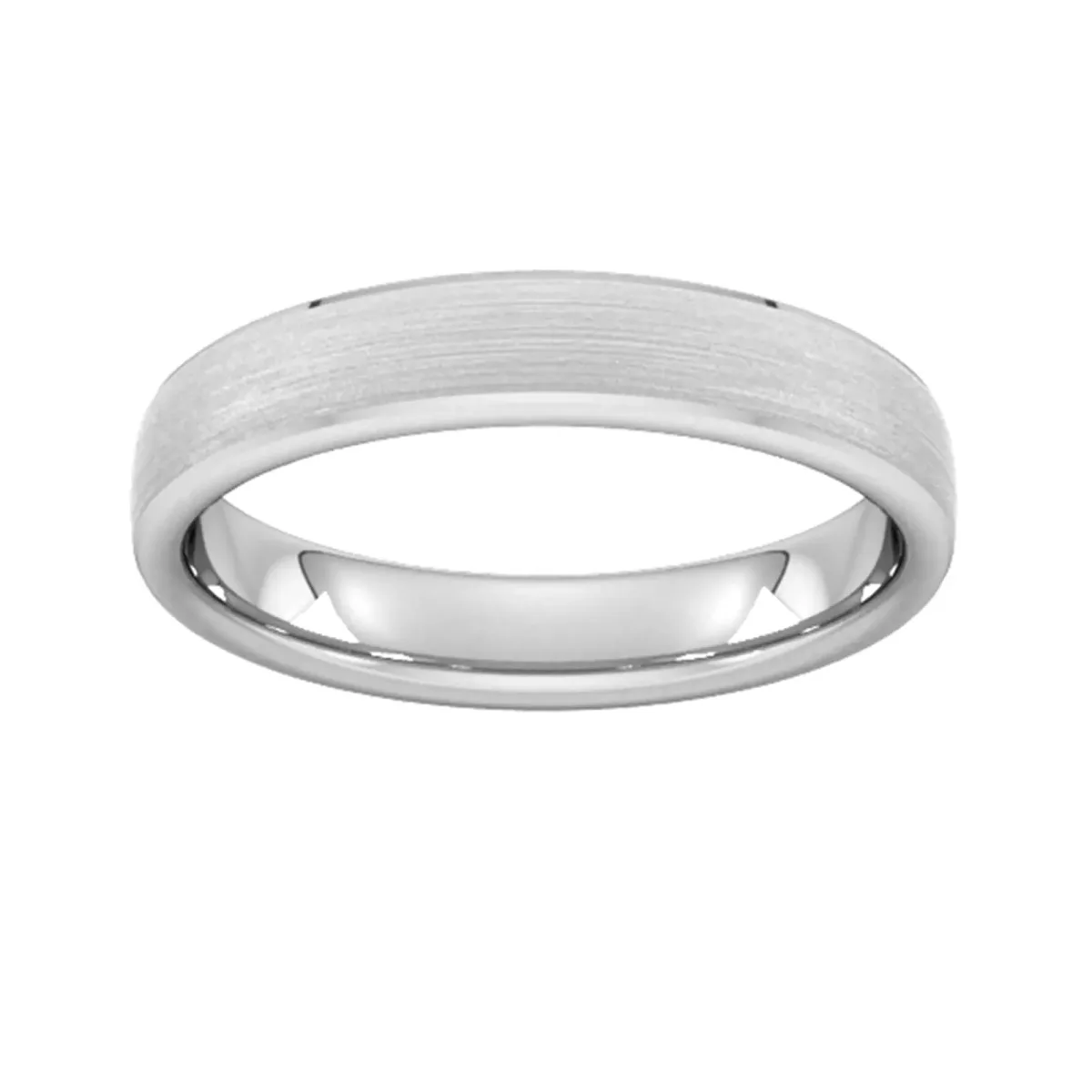 For Him 4mm Traditional Court Standard Polished Chamfered Edges With Matt Centre Wedding Ring In 18 Carat Yellow Gold