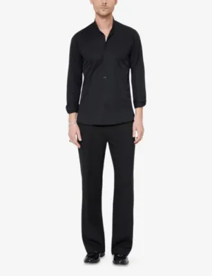 THE KOOPLES Semi-Elasticated Wide-Leg Stretch Wool-Blend Trousers detail 2