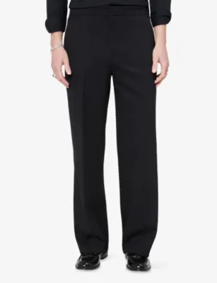 THE KOOPLES Semi-Elasticated Wide-Leg Stretch Wool-Blend Trousers detail 3