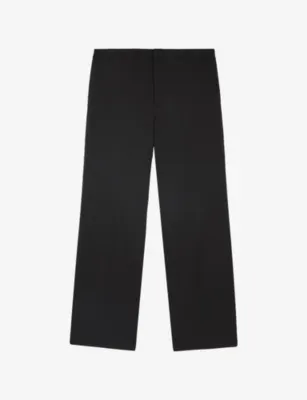 THE KOOPLES Semi-Elasticated Wide-Leg Stretch Wool-Blend Trousers