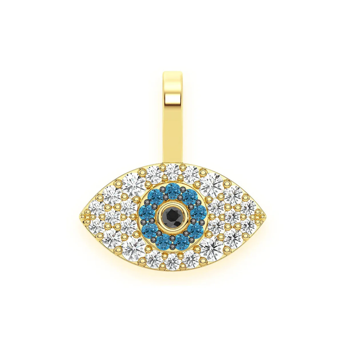 For Him Evil Eye Diamond Pendant in Yellow Gold / Natural Diamond – Pendant