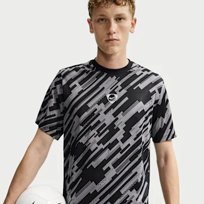 Nike Academy+ Men's Dri-FIT Football Short-Sleeve Top - Black/Cool Grey/White