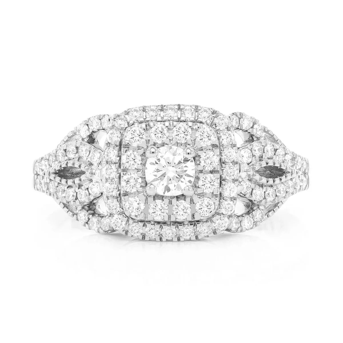 For Him Fancy Shank Cushion Double Halo Ring in Rose Gold / Lab Grown Diamond – Ring