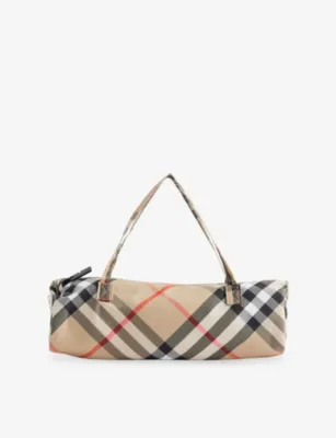 BURBERRY Checked Folding Compact Umbrella in Sand Ip Check, additional product view 2