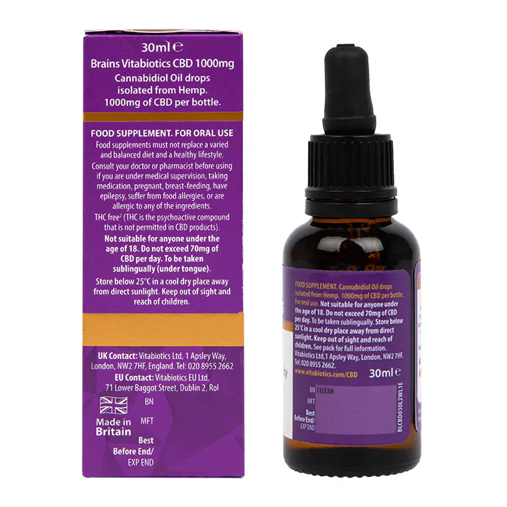 Vitabiotics Brains CBD 1000mg 30ml detail 3
