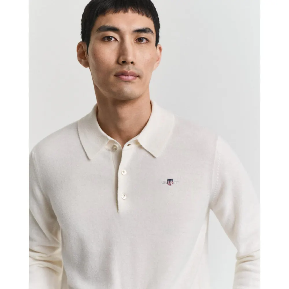 Gant Superfine Lambswool Polo Shirt detail 3