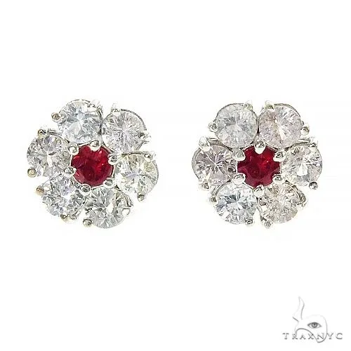 PIA - For Him GEMSTONES Frosted Flame Sapphire Flower Earrings 67133 in Rose – Earrings