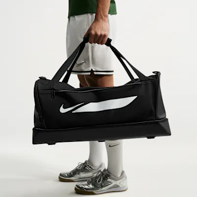 Nike Academy Hardcase Football Duffel Bag (Medium, 60L) - Black/Black/White