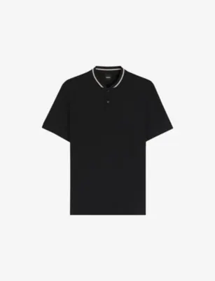BOSS Baseball-Collar Short-Sleeved Cotton Polo Shirt