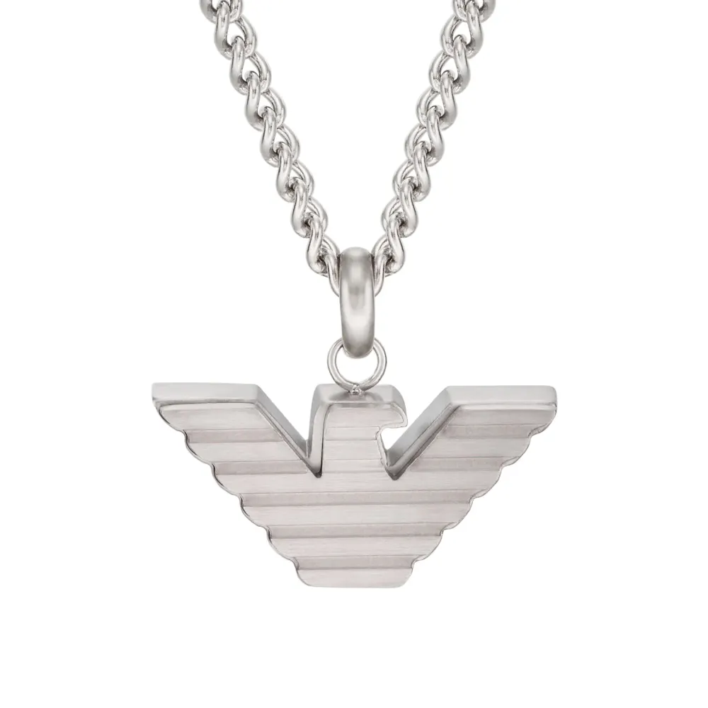 Emporio Armani Gents EA Logo Stainless Steel Pendant detail 3