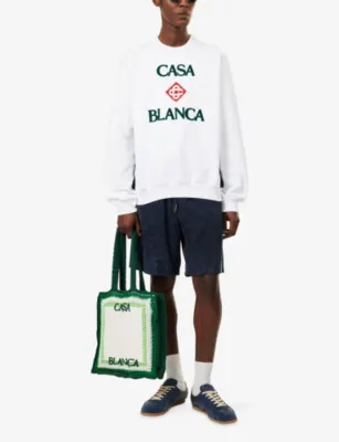CASABLANCA Boucle Embroidered Cotton Sweatshirt detail 2