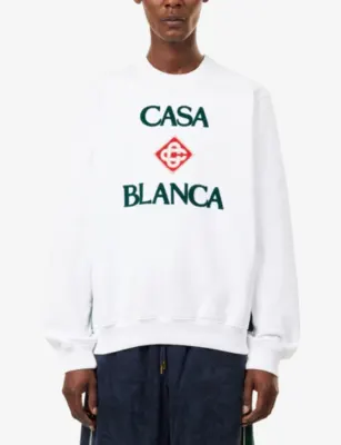 CASABLANCA Boucle Embroidered Cotton Sweatshirt detail 3