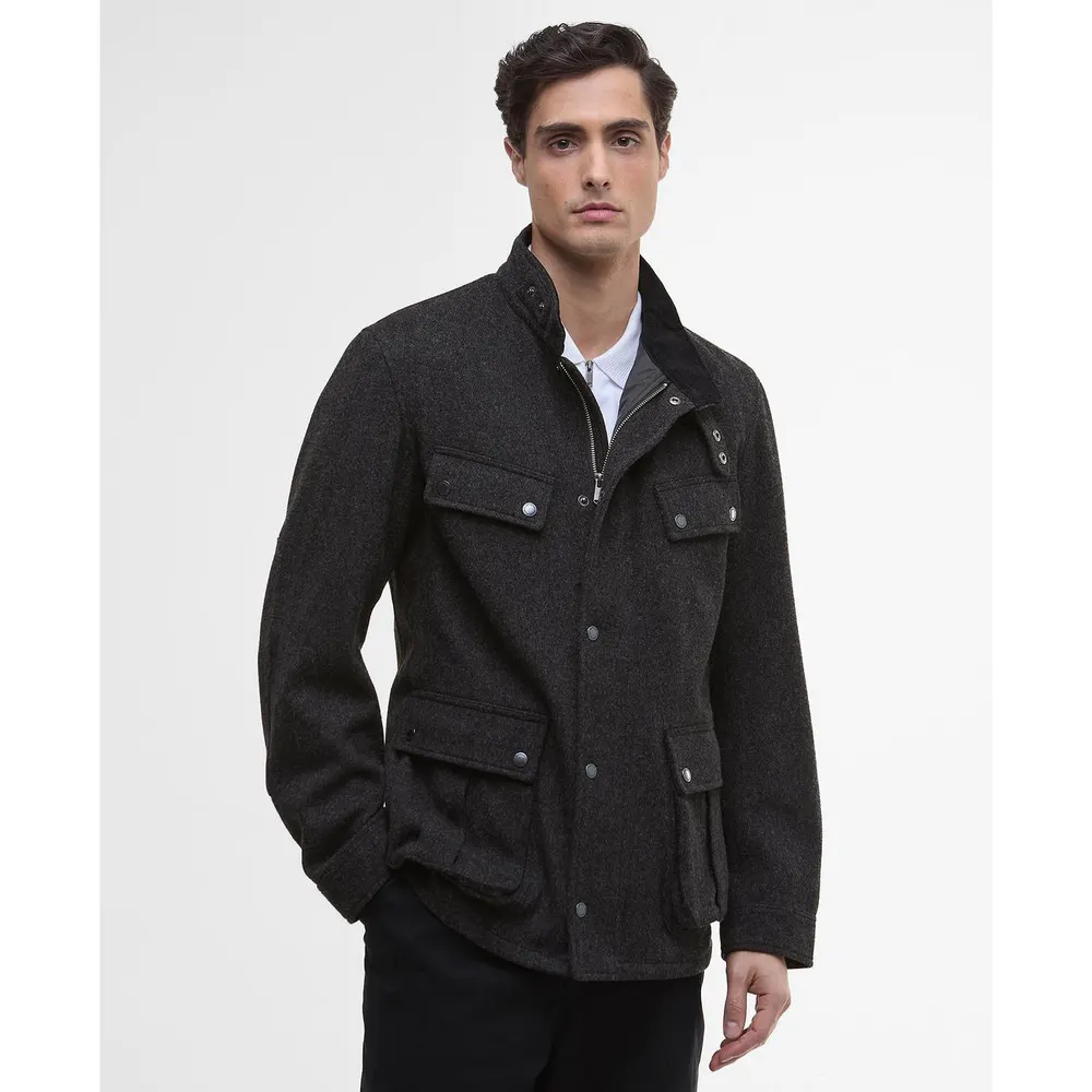 Barbour International Men's Duke Long Sleeve Full Zip 4 Pocket Pea Coat detail 2