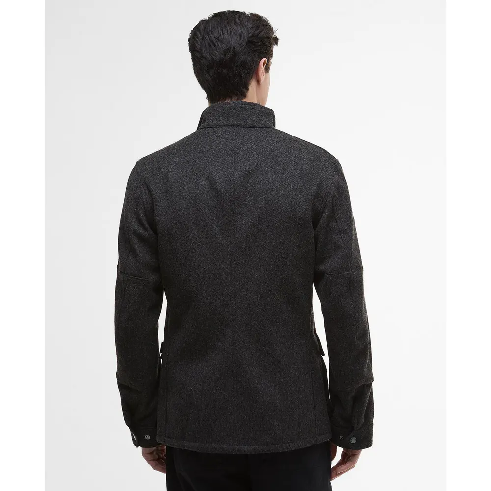 Barbour International Men's Duke Long Sleeve Full Zip 4 Pocket Pea Coat detail 3