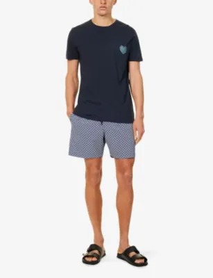 DEREK ROSE London Geo Cross Printed Swim Shorts detail 2