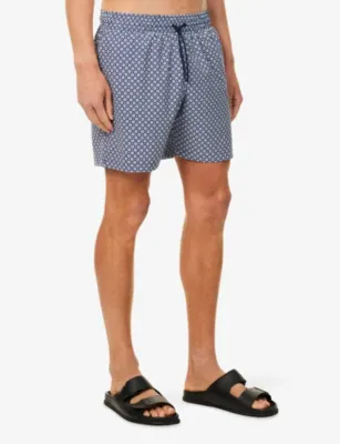 DEREK ROSE London Geo Cross Printed Swim Shorts detail 3