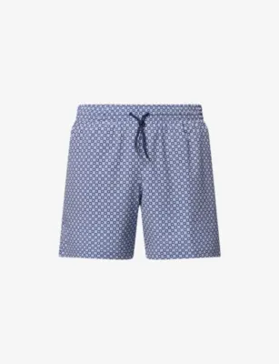 DEREK ROSE London Geo Cross Printed Swim Shorts