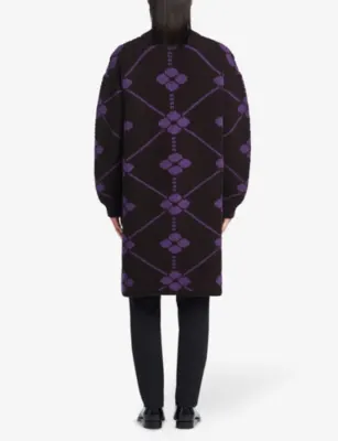 PRADA Oversized jacquard-knit wool cardigan detail 3