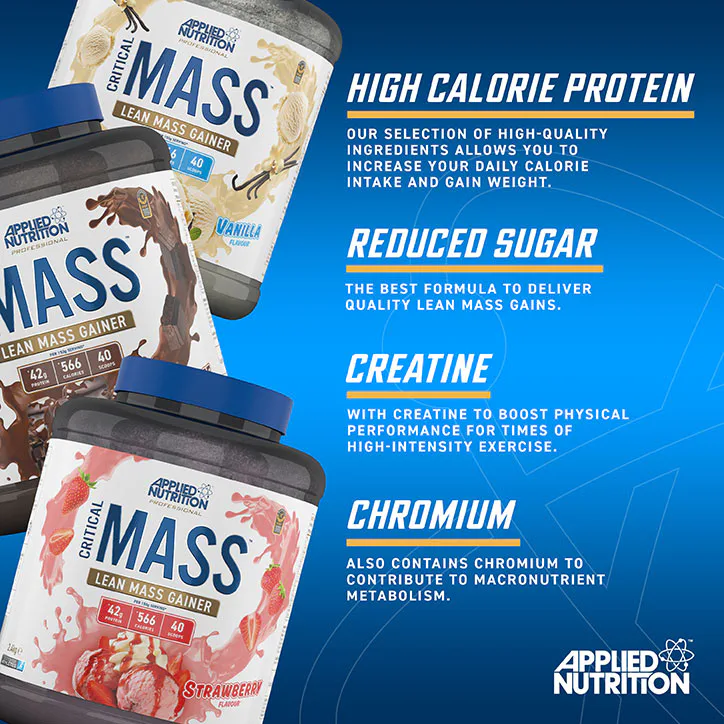 Applied Nutrition Critical Mass Professional Lean Mass Gainer Vanilla 2.4kg (16 Servings) detail 3
