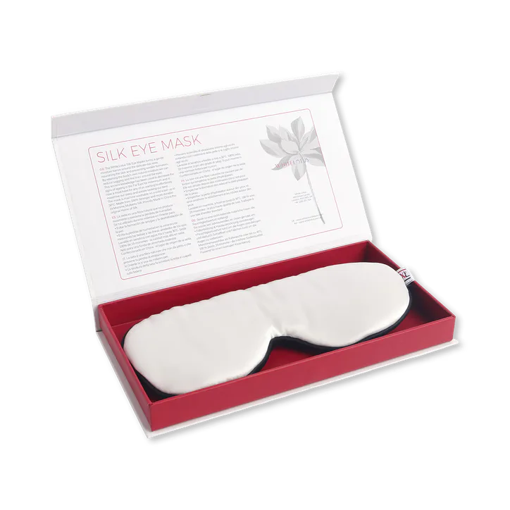 White Lotus Beauty 100% Mulberry Silk Eye Mask Cruelty-Free - Black detail 3