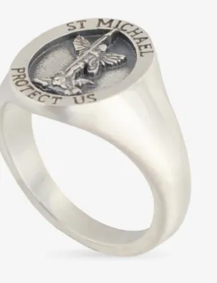SERGE DENIMES Archangel Signet Sterling-Silver Ring - S detail 3