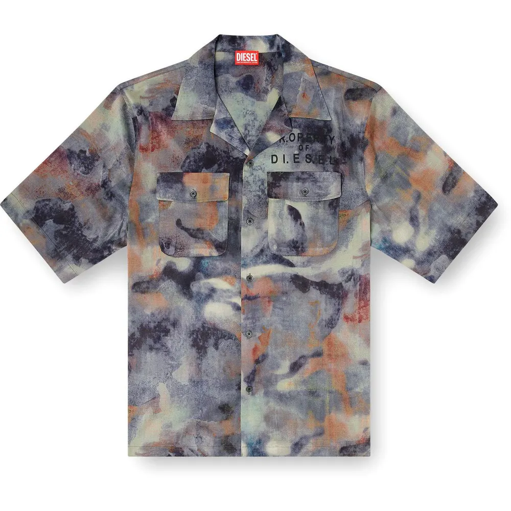Diesel Men's Patterned Short Sleeve Shirt