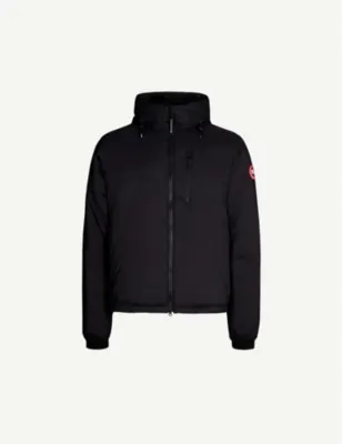 CANADA GOOSE Lodge logo-patch shell-down hooded puffer jacket detail 2