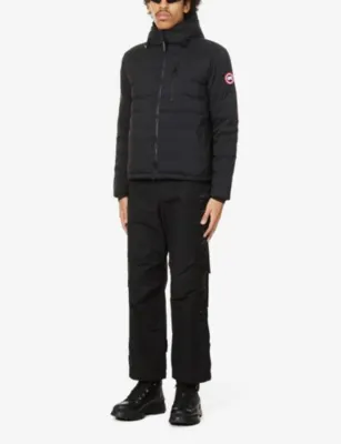 CANADA GOOSE Lodge logo-patch shell-down hooded puffer jacket detail 3