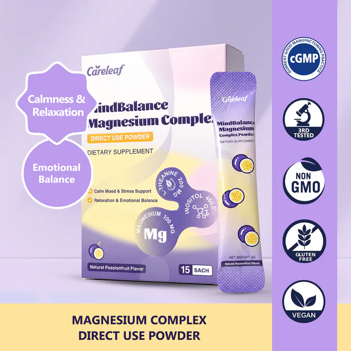 careleaf Magnesium Complex Powder Passionfruit Flavor 15 Satches, additional product view 2