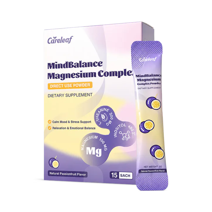 careleaf Magnesium Complex Powder Passionfruit Flavor 15 Satches