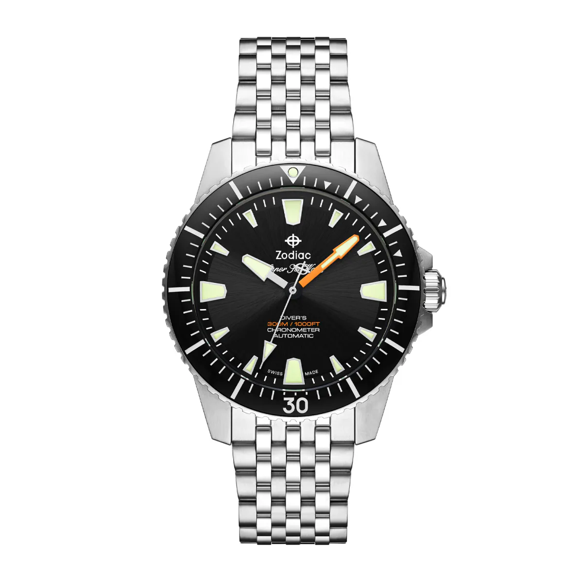 Zodiac Super Sea Wolf Pro-Diver Automatic Stainless Steel Watch