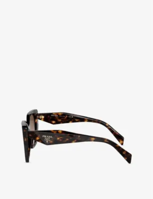 PRADA PR 19ZS Tortoiseshell-Pattern Acetate Sunglasses in Brown, additional product view 3
