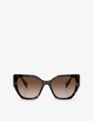 PRADA PR 19ZS Tortoiseshell-Pattern Acetate Sunglasses in Brown – Mens | Sunglasses | Rectangle