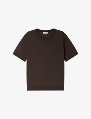 SANDRO Crewneck Classic-Fit Knitted T-Shirt - Noir / Gris