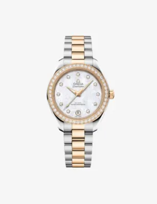 OMEGA Seamaster Aqua Terra 150M Moonshine™ Yellow Gold On Stainless-Steel And 0.91ct Diamond Watch 30mm in MOTHER OF PEARL – Jewellery & Watches | Mens luxury watches