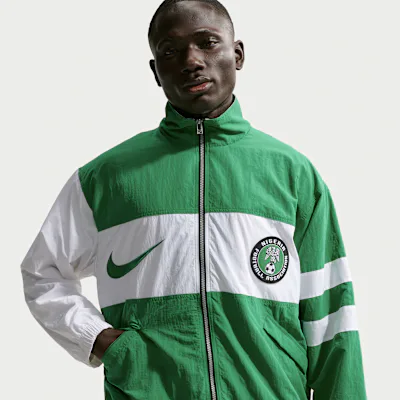 Nike Nigeria 1996 Reissue Men's Nike Football Replica Tracksuit Jacket - Court Green/White/Court Green