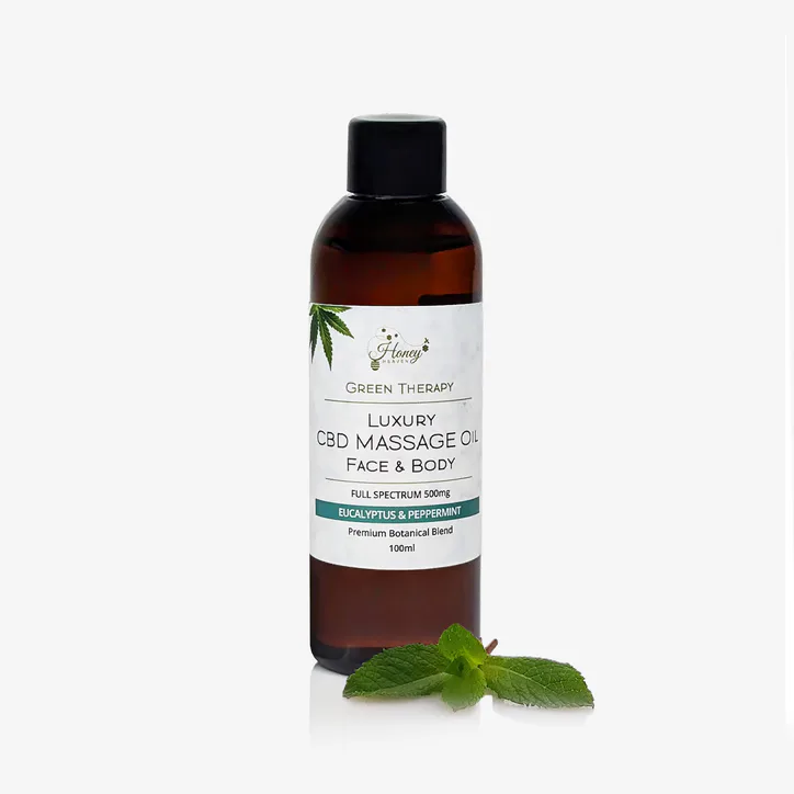 Honey Heaven Luxury CBD massage oil eucalyptus & peppermint 500mg detail 2