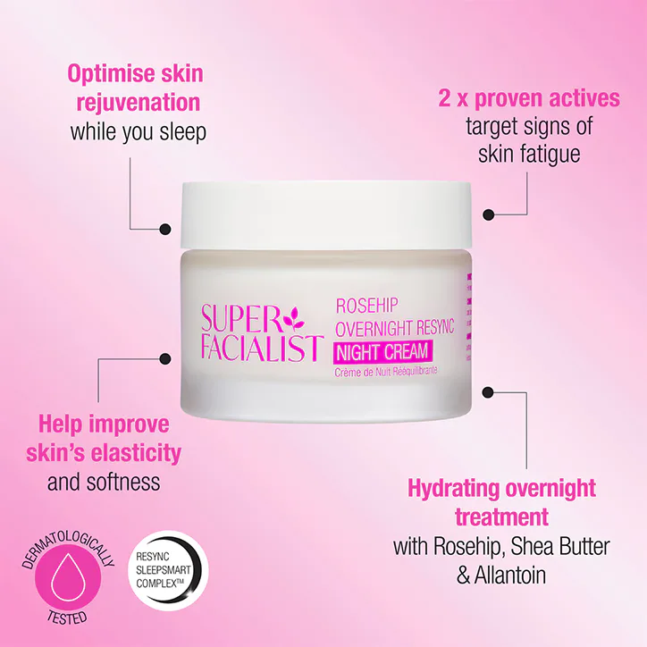 Super Facialist Rosehip Overnight Resync Night Cream 50ml detail 3