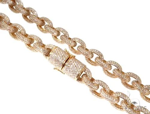 RINA - For Him CUSTOM Diamond Cable Link Chain with Custom Lock 64486 in Rose Gold – Chain