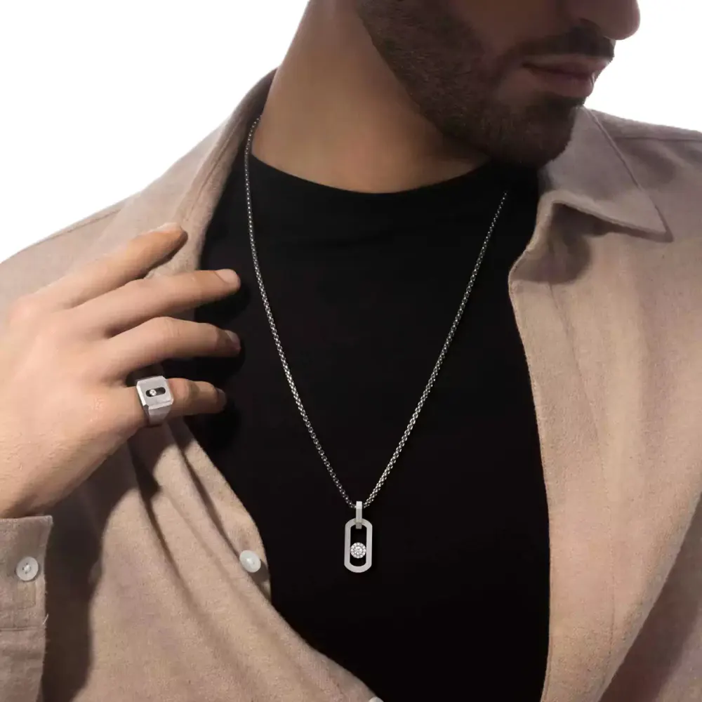 Messika Natural Titanium So Move 0.29ct Diamond Pendant Necklace detail 2