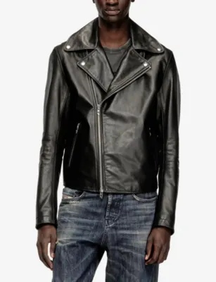 DIESEL L-Eo-Wrd Waxed Leather Jacket detail 3