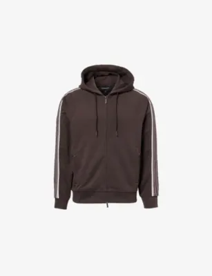 EMPORIO ARMANI Tape Zip-Up Cotton Hoody