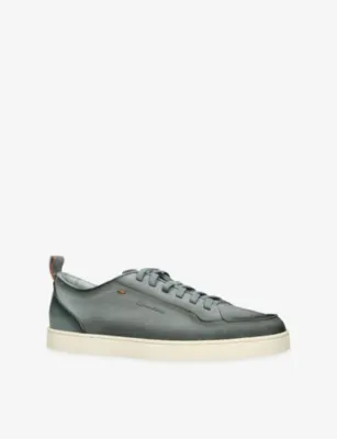 SANTONI Monte Carlo Nubuck-Leather Trainers - EUR 41 / 7 UK MEN in PALE BLUE, additional product view 3