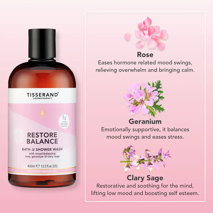 Tisserand Restore Balance Bath & Shower Wash 400ml detail 3