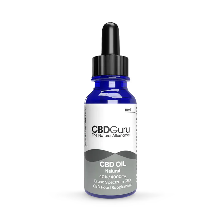 CBD GURU CBD Oil Drops 4000mg - High Purity Natural Flavour 40% CBD Blended with Naturally Sourced MCT Oil - THC-Free 10ml (18+)