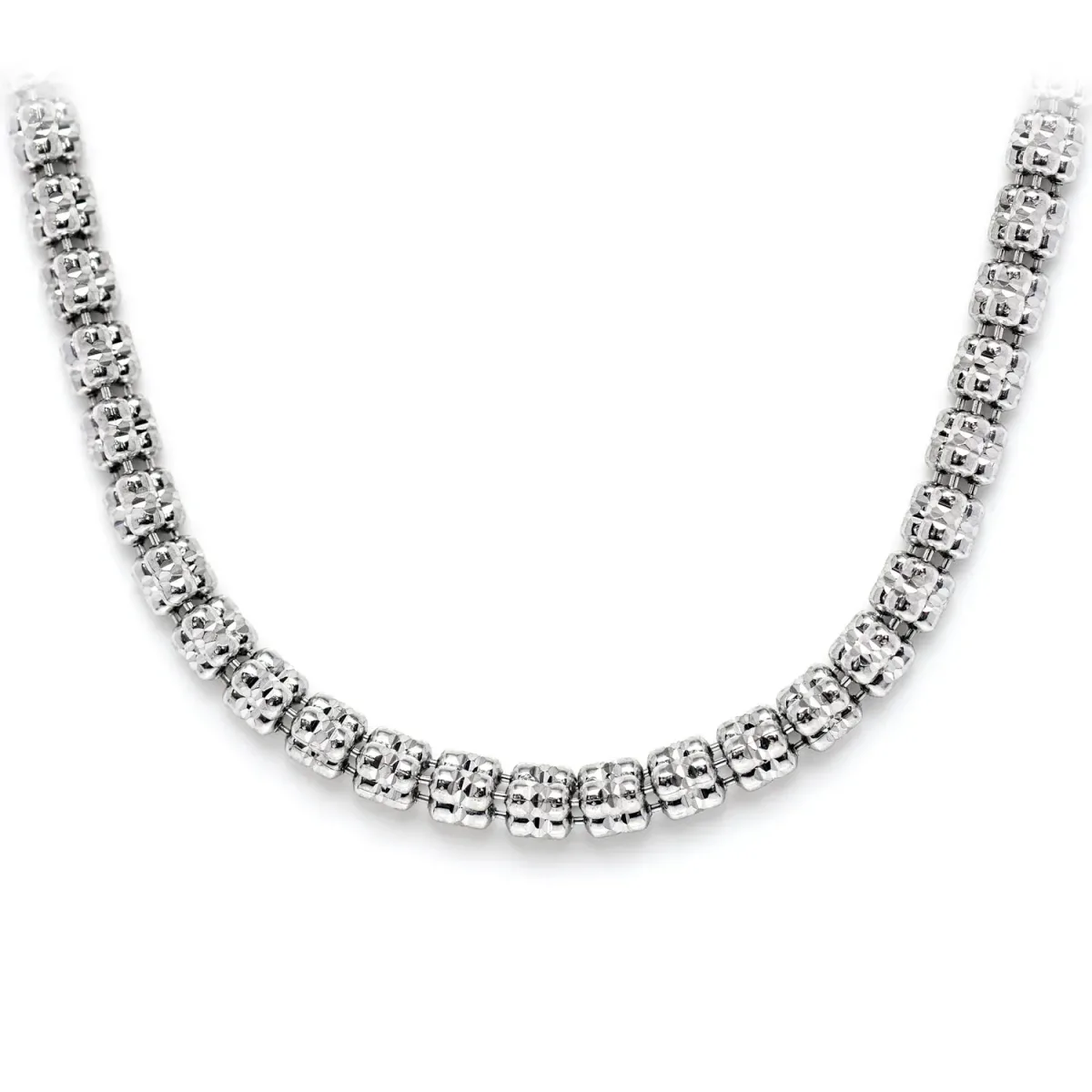 For Him Sterling Silver Triangular Diamond-Cut Tube Chain in 4mm / 925 Sterling Silver / 22" – Chain
