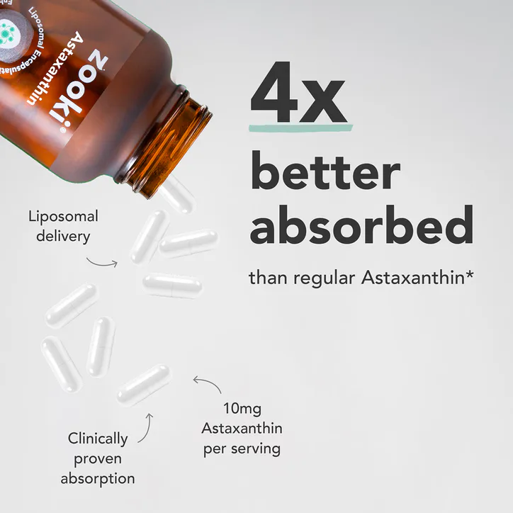 Zooki Liposomal Astaxanthin 8mg Capsules - 30 Day Supply 8 mg 30 Capsules, additional product view 3