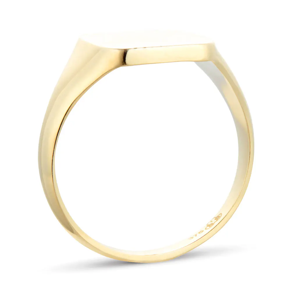 For Him 9ct Yellow Gold Large Cushion Signet Ring detail 3
